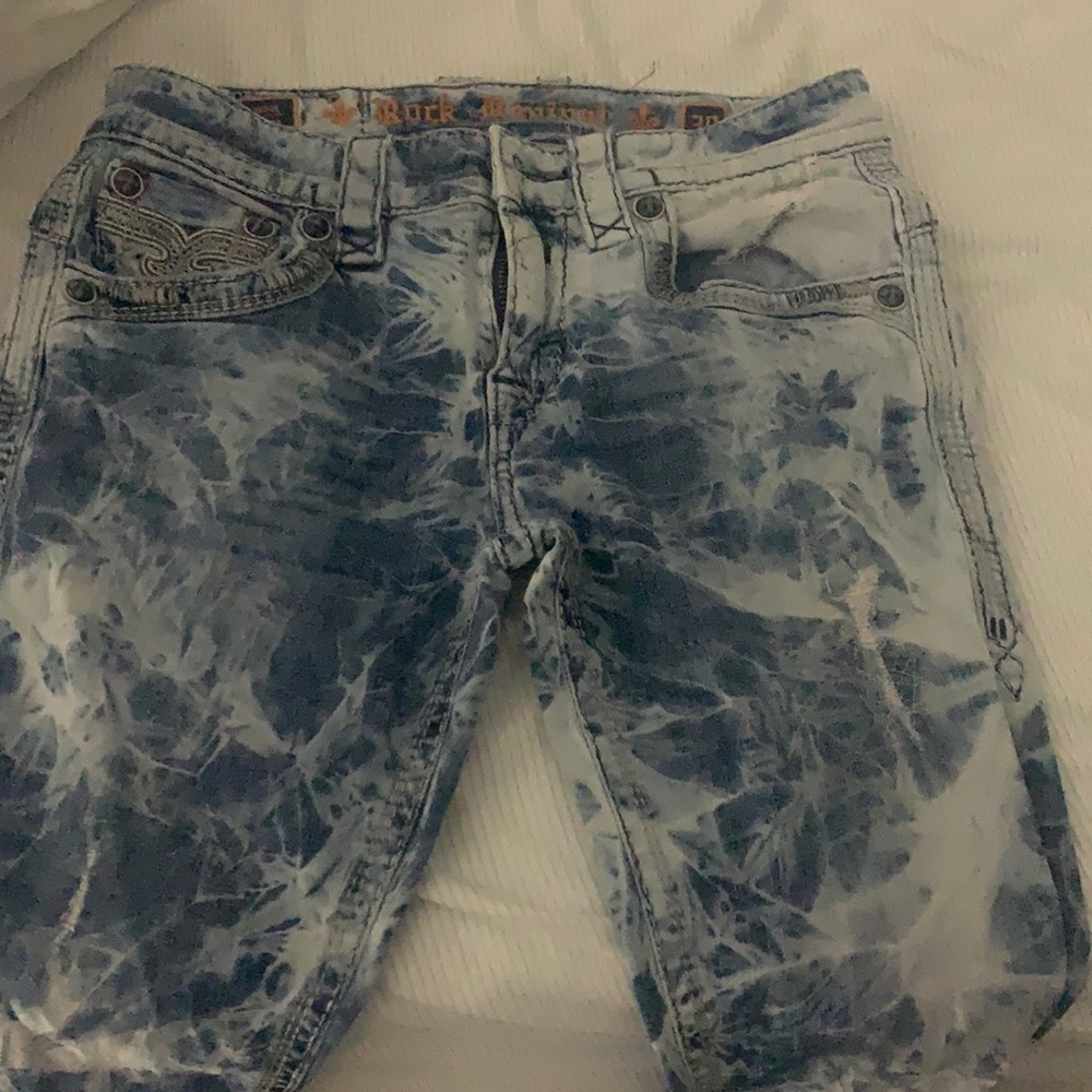 Rock Revival Jeans blue white stonewashed